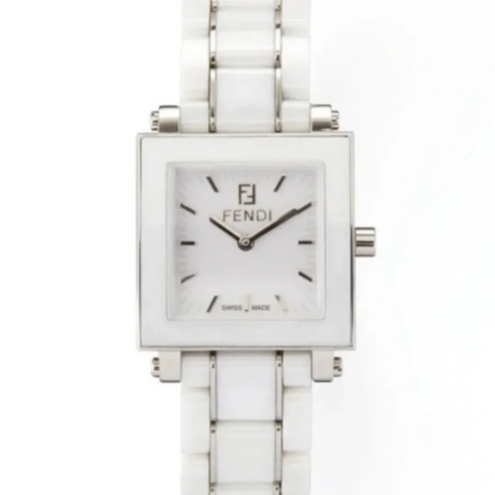Fendi White Ceramic Square Watch Stainless Steel with Fendi Box - Picture 2 of 15
